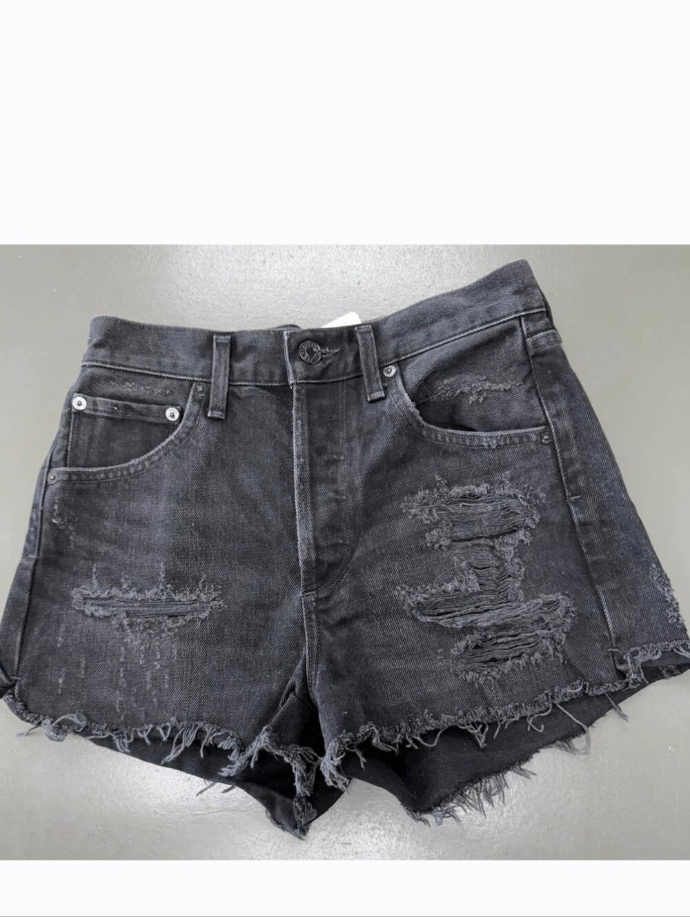 Agolde Shorts Sz 25 Black Denim Euc